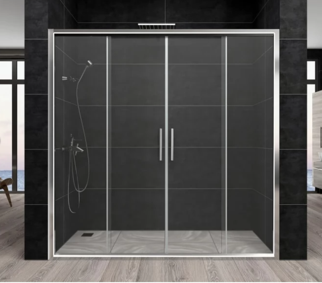 Душові двері Aquanil TREND 190х160 см хром розсувні скло матове 6 мм
