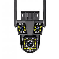 Вай фай Камера видеонаблюдения IPC360 уличная WiFi c тремя объективам поворотная 9 Мп UKC BVS