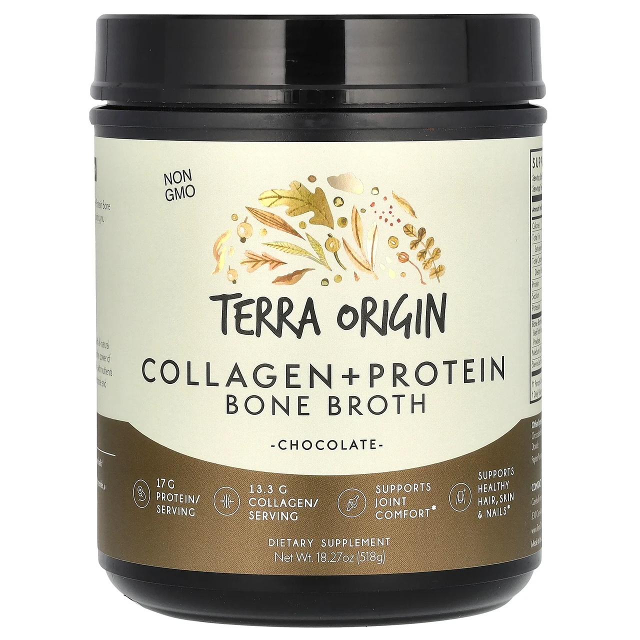 Terra Origin, Bone Broth з колагеном і протеїном, шоколад, 518 г (18,27 унції) TEO-00711, Київ