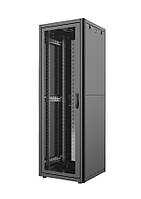 Шафа MIRSAN 19", 22U, GTN, перфоровані двері, 600x1000 мм, максимально 1000 кг, чорна (MR.GTN22U61DE.01_PRF63)