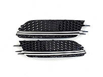 Решітки в бампер Silver Black ( в стилі RS6 ) на Audi A6 C7 2011-2014 року