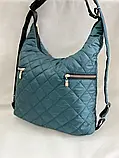 Сумка Рюкзак стьобана жіноча з плащової тканини з кишеньками., фото 2