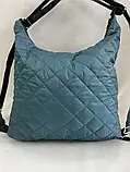 Сумка Рюкзак стьобана жіноча з плащової тканини з кишеньками., фото 3