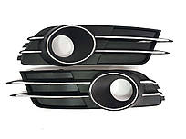 Решітки в бампер Chrome Black ( Звичайні під туманки ) на Audi A6 C7 2011-2014 року