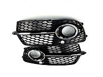 Решітки в бампер Chrome Black ( стиль SQ5 під туманки та парктроніки ) S-Line на Audi Q5 8R 2012-2016 року