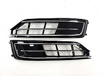 Решітки в бампер Chrome Black ( стиль W12 ) на Audi A8 D4 2014-2017 року