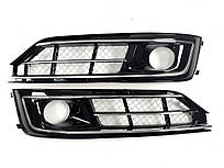Решітки в бампер Chrome Black ( стиль W12 під дистронік ) на Audi A8 D4 2014-2017 року