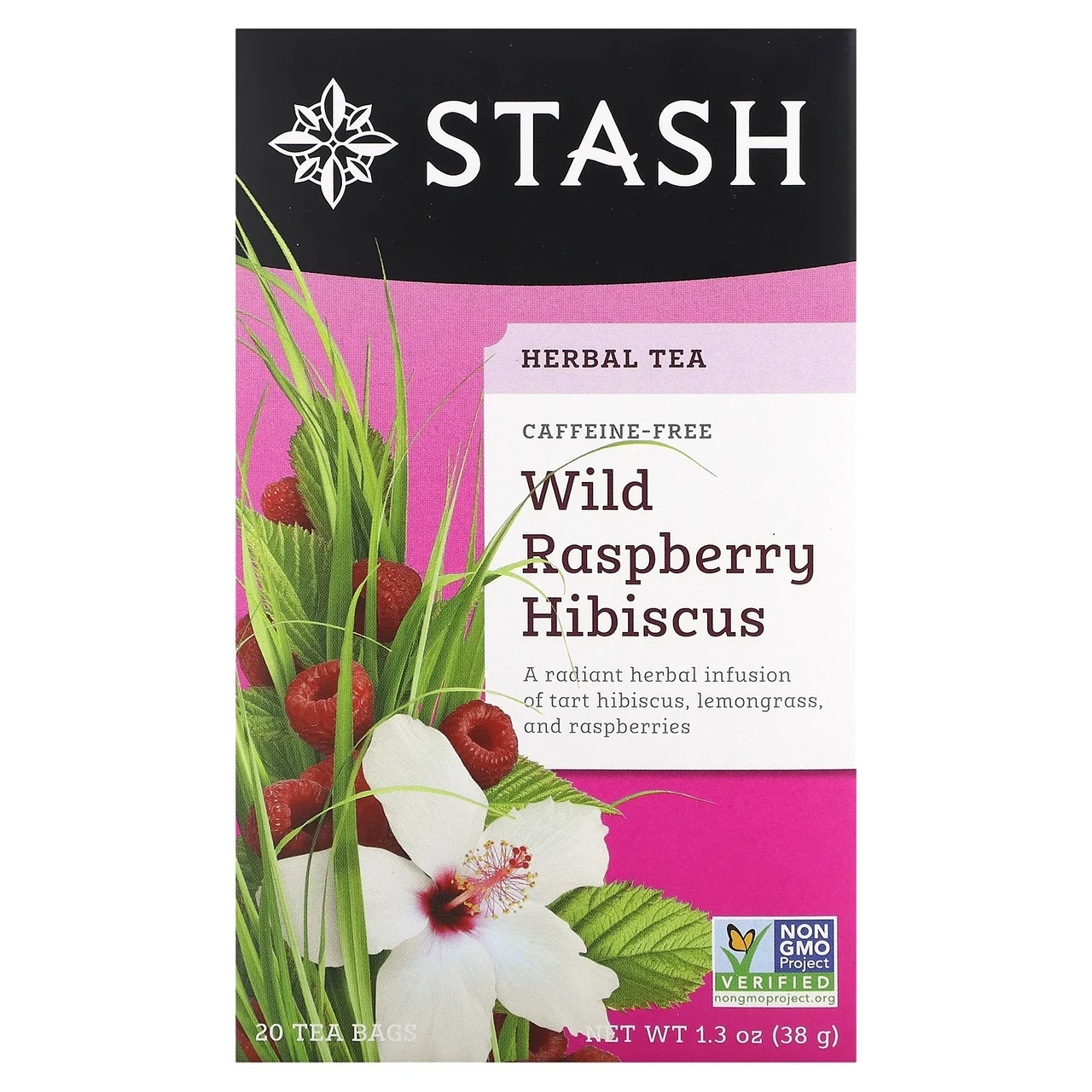 Stash Tea, Herbal Tea, Wild Raspberry Hibiscus, Caffeine Free, 20 Tea Bags,1.3 oz (38 g), Київ