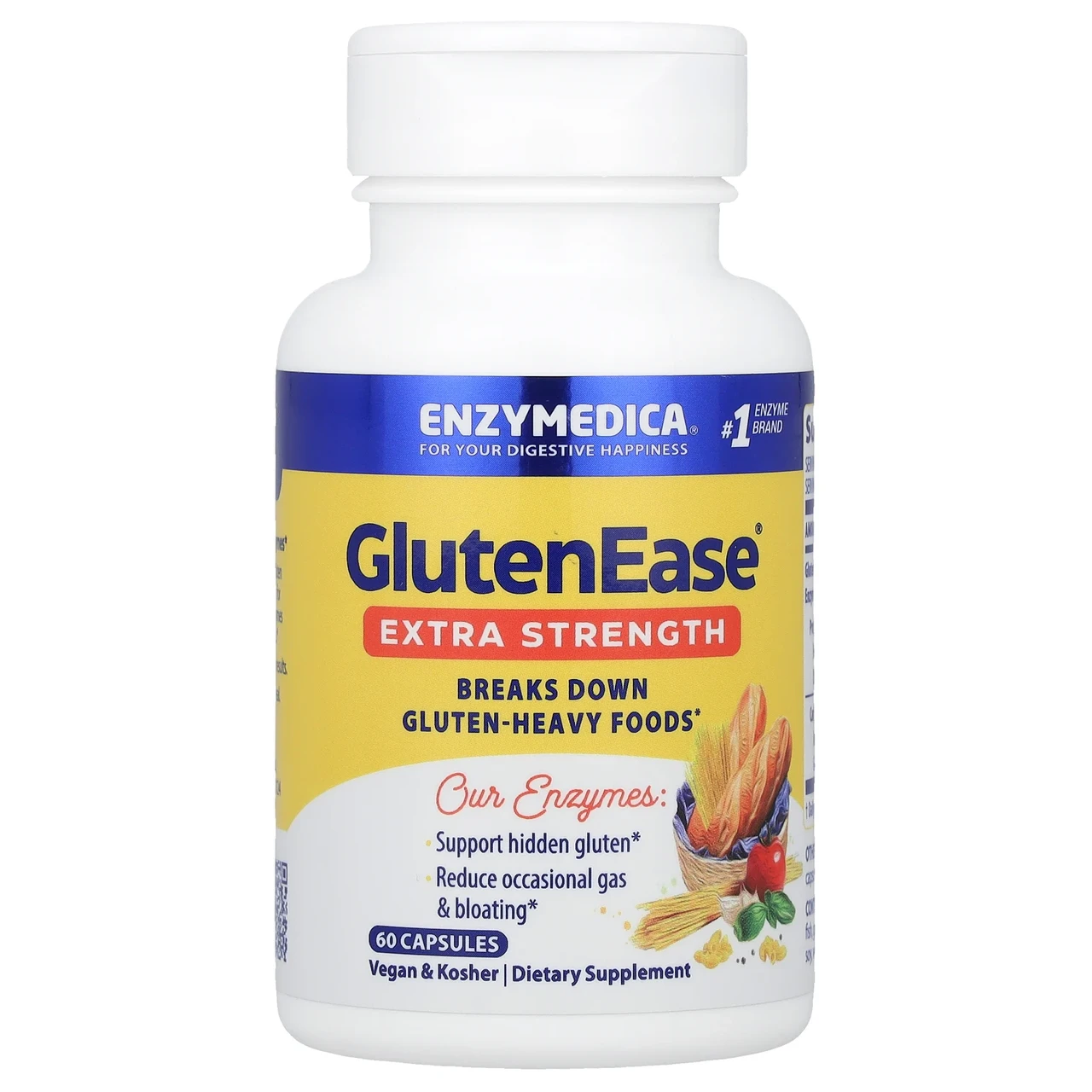 Enzymedica, GlutenEase, Extra Strength, 60 капсул, Київ
