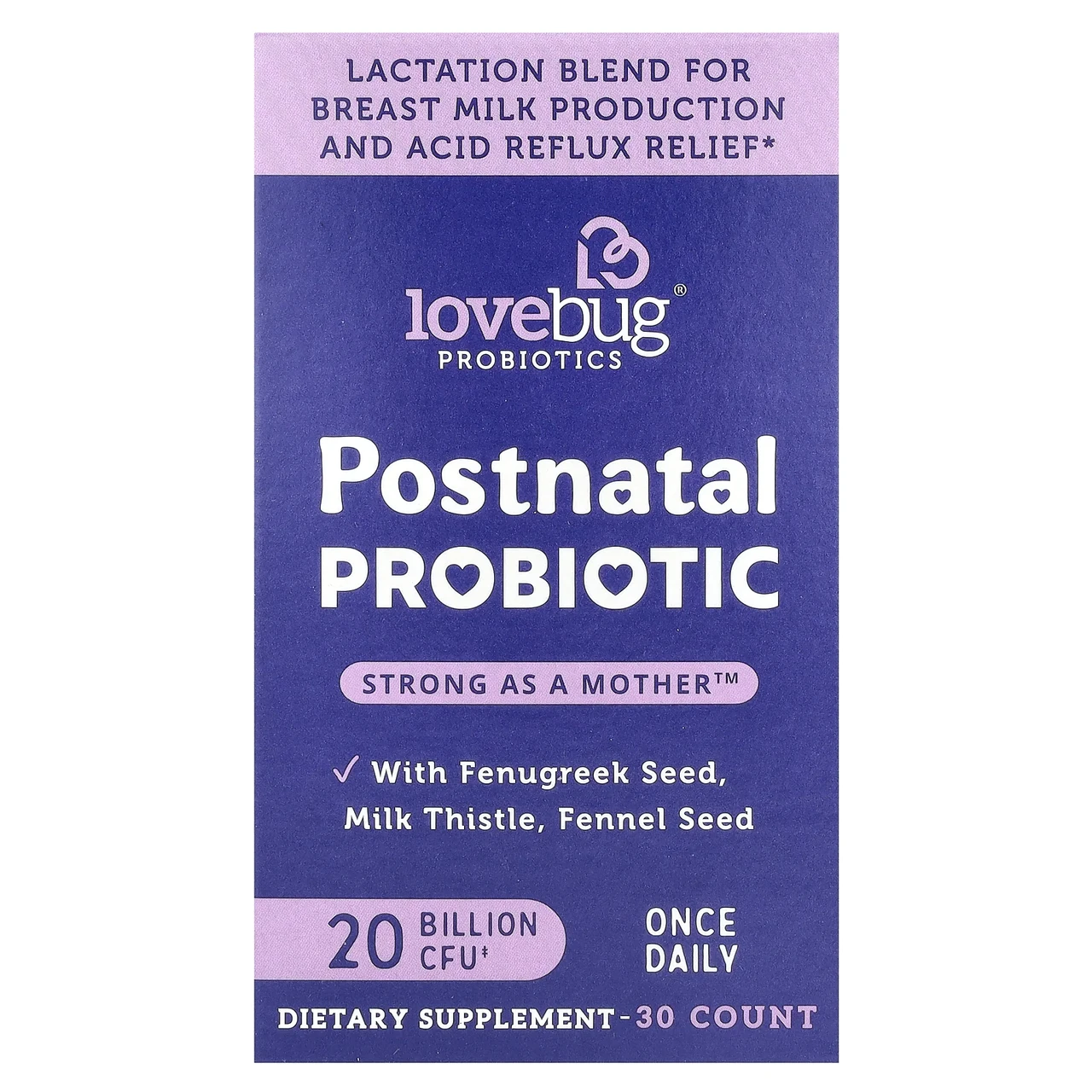 LoveBug Probiotics, пробіотик для післяпологового періоду, 20 млрд КОЕ, 30 капсул Київ, Київ