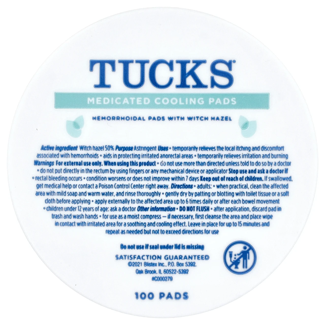 Tucks, просочені медикаментами охолоджуючі подушечки, 100 подушечок, Київ