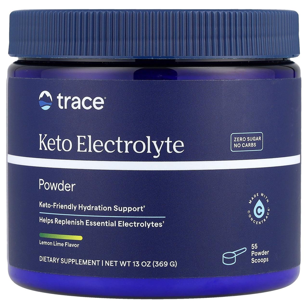 Trace Minerals ®, порошок з електролітів, для Кетодіети, без цукру, з смаком лимона і лайма, 330 г (11,6), Київ