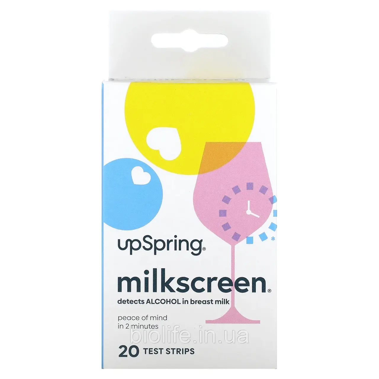 UpSpring, Milkscreen, тест-смужки для виявлення спирту в грудному молоці, 20 тест-смужок оригінал, фото 1