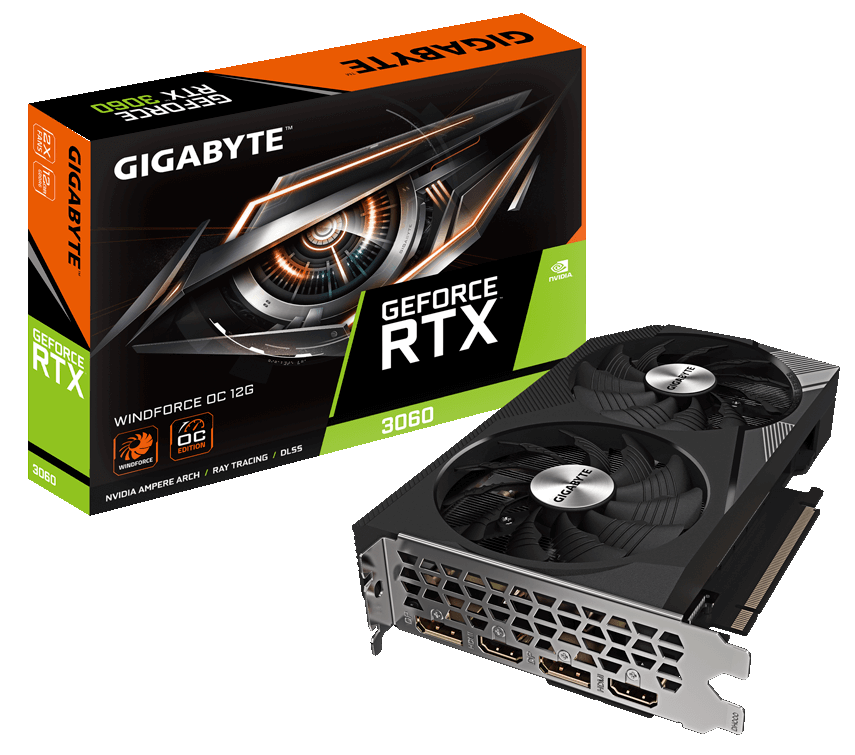 Відеокарта GeForce RTX 3060 12GB Gigabyte WindForce OC (GV-N3060WF2OC-12GD)