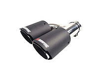 Насадки на вихлоп Carbon ( матовий ) 54mm To 76mm ( подвійна H ) на Akrapovič Akrapovič