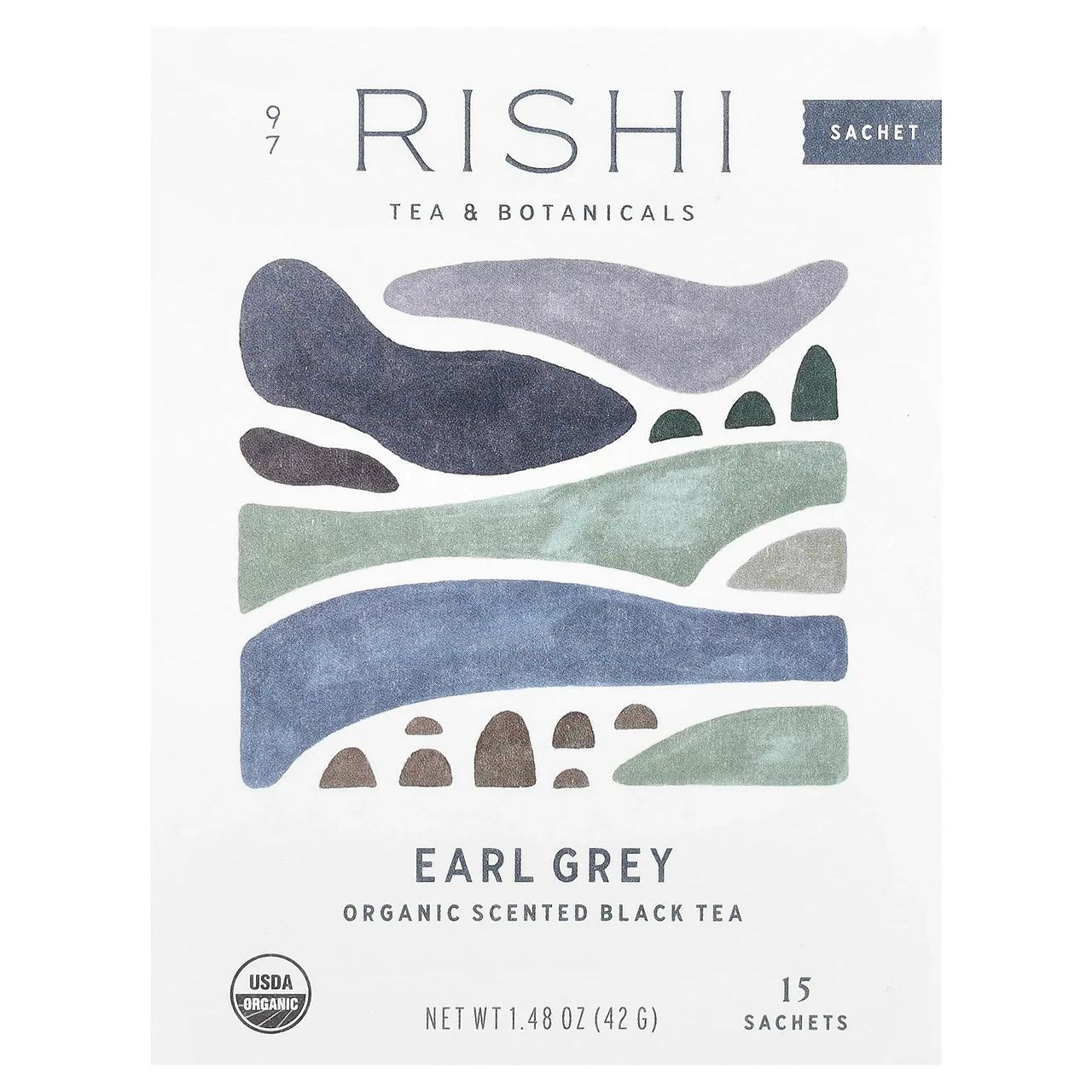 Rishi Tea, Earl Grey, органічний ароматизований чорний чай, 15 пакетиків, 45 г (1,58 унції) RIS-97385, Київ