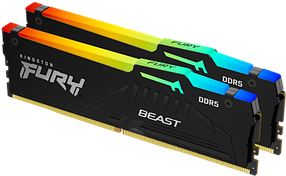 Оперативна пам'ять Kingston Fury 16GB (2x8GB) DDR5 5200MHz Beast RGB Black (KF552C40BBAK2-16)