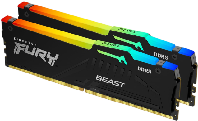 Оперативна пам'ять Kingston Fury 32GB (2x16GB) DDR5 5600MHz Beast RGB Black (KF556C40BBAK2-32), фото 1