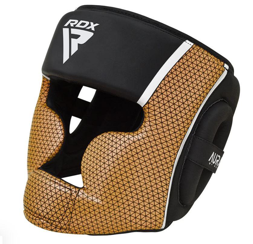 Боксерський шолом RDX T17 Aura Black Gold XL