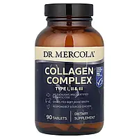 Dr. Mercola, Collagen Complex, тип I, II та III, 90 таблеток