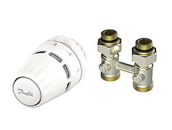 Комплект термостатичний Danfoss Regus RA + RLV-KB, нижнє підкл, 1/2", прямий (015G5310)