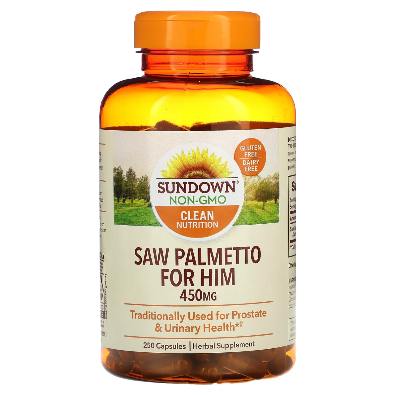 Sundown Naturals, Незбиране рослина, пальма сереноа, 450 мг, 250 капсул, Київ