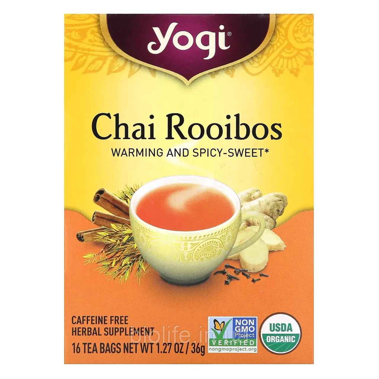 Yogi Tea, чай ройбуш, без кофеїну, 16 чайних пакетиків, 36 г (1,27 унції) оригінал, фото 1