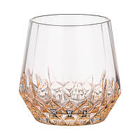 Набір склянок низьких Ardesto Black Mars Favola 370мл, 2шт, скло, прозоро-золотистий (AR2637GL)