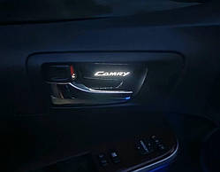 Підсвітка дверних ручок для Toyota Camry 50 комплект 4 шт LED з лого 11-17
