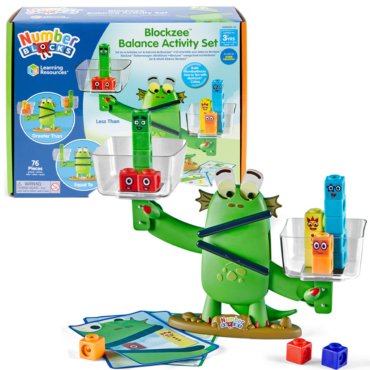 Навчальний ігровий набір Learning Resources серії Numberblocks Ваги Blockzee математика уп 8*28*22см (HM96089-UK), фото 1