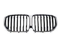 Ніздрі Чорний глянець / Хром рамка ( 1 BAR ) на BMW X5 G05 2018-2022 року