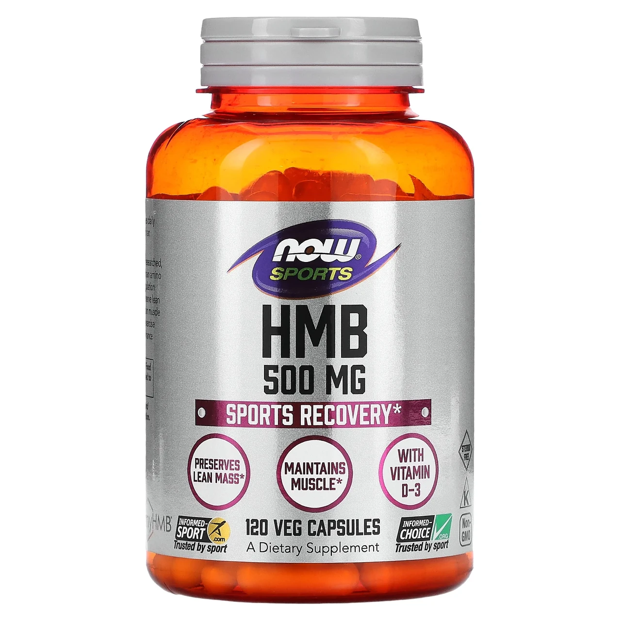 NOW Foods, HMB, суміш для спортивного відновлення, 500 мг, 120 рослинних капсул, Київ