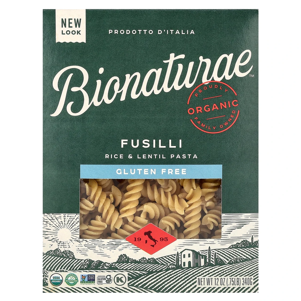 Bionaturae, 100% органічні макарони, рис і чечевиця, без глютену, 340 г (12 унций), Київ, фото 1