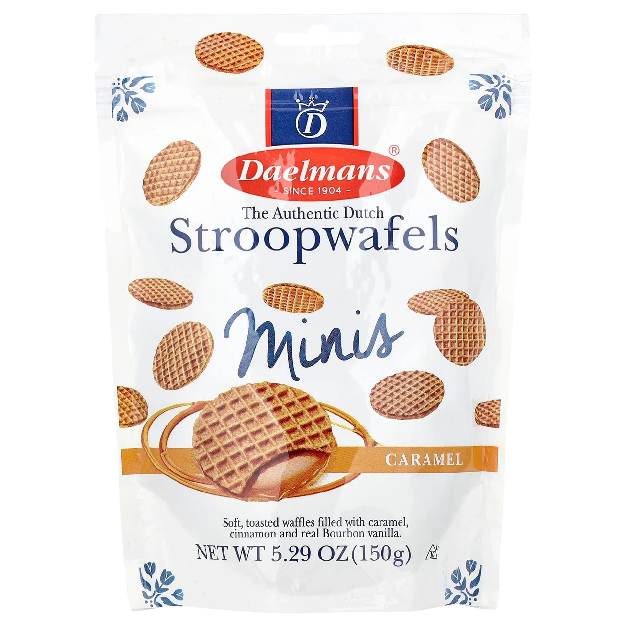 Daelmans, Міні-стропвафлі, карамель, 5,29 унцій (150 р), Київ, фото 1