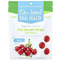 Dr. John's Healthy Sweets, Oral Health, краплі для сухості в роті, з ксилітом, вишня, без цукру, 24 цукерки в