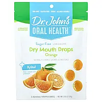 Dr. John's Healthy Sweets, Здоров'я порожнини рота, краплі сухості в роті, + ксилітол, апельсин, без цукру, 24
