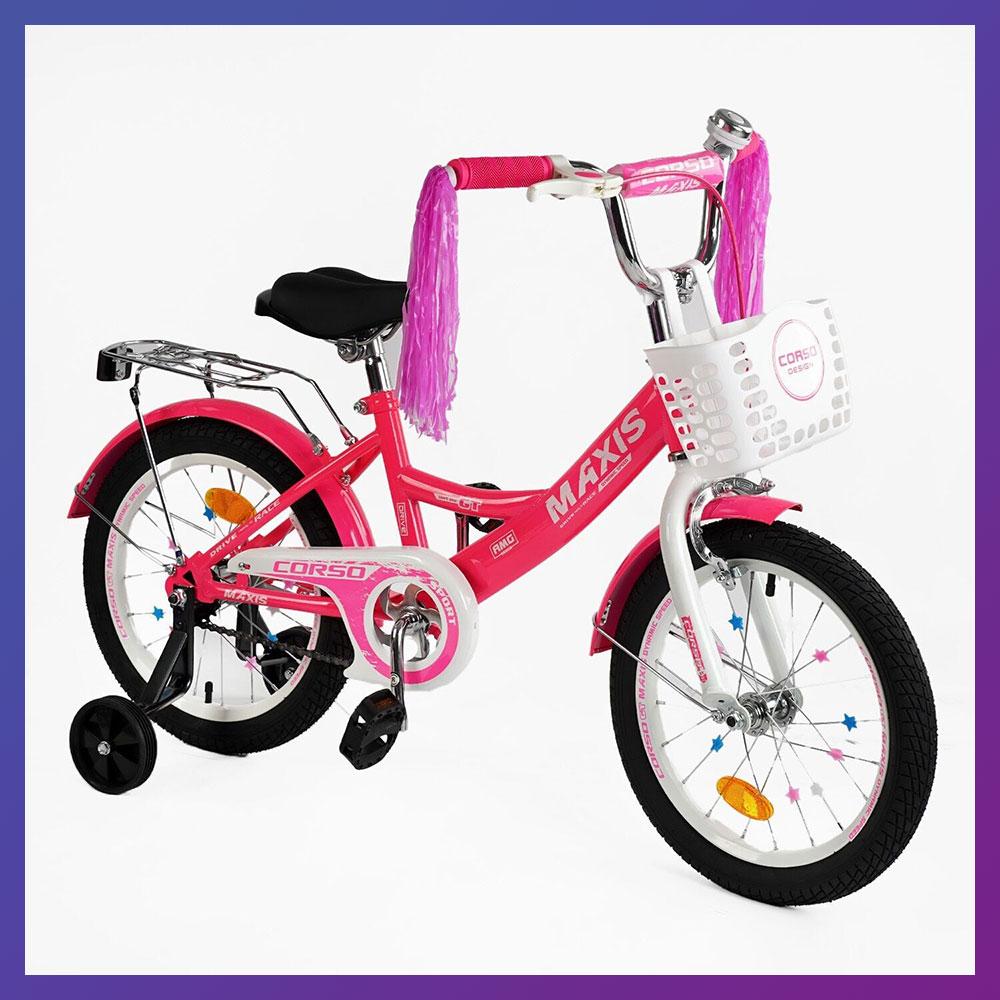 Велосипед дитячий двоколісний Corso MAXIS-18275 18" зріст 110-130 см вік 5 до 8 років Рожевий, фото 1