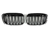 Ніздрі Чорні Глянець Хром Рамка ( Подвійні M-Look ) на BMW X1 F48 2015-2019 року