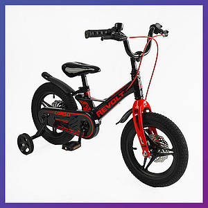 Велосипед дитячий двоколісний на магнієвій рамі CORSO Revolt MG-14216 14" зріст 95-115 см 3-6 років Чорний