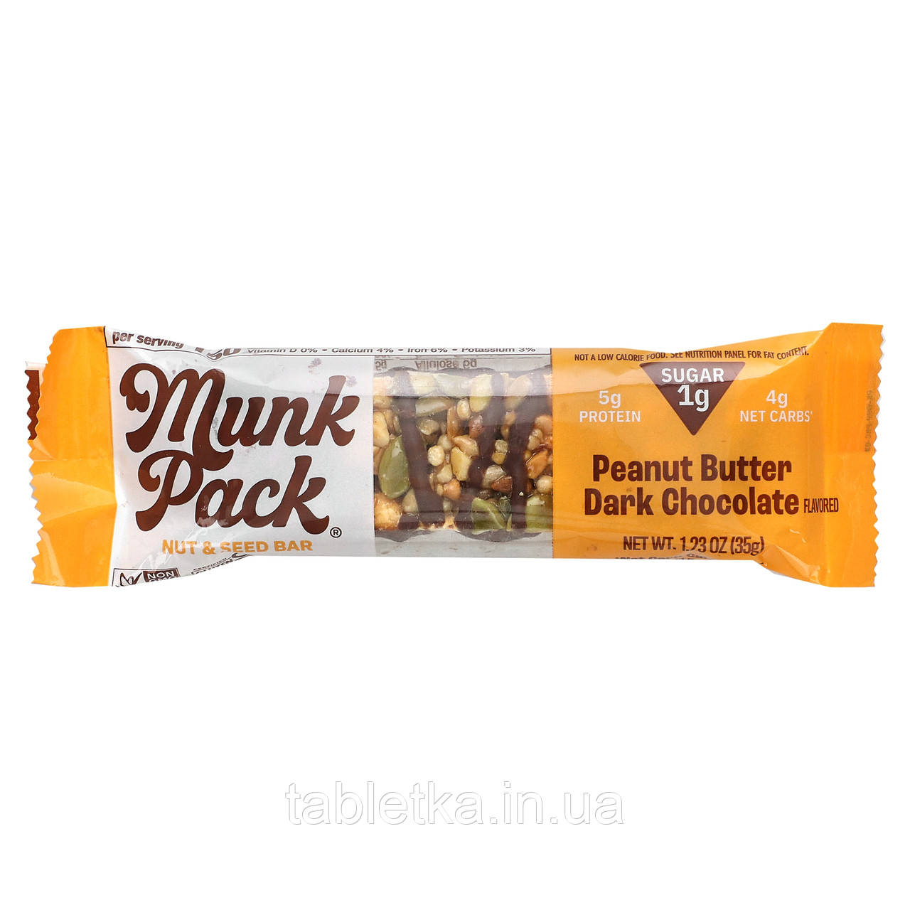 Munk Pack, Nut&Seed Bar, темний шоколад з арахісовою пастою, 35 г (1,23 унції) Дніпр Дніпро