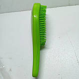 Жіноча щітка гребінець масажний для волосся для дівчинки COMB з м'якими зубцями 19×7см / для легкого розчісування волосся / салат, фото 3