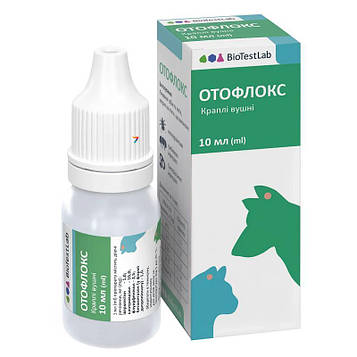 Отофлокс краплі вушні для котів і собак 10 мл БТЛ