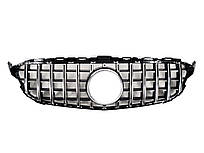 Решітка радіатора Chrome Black ( без місця під камеру ) GT на Mercedes-Benz C-Class W205 2018-2021 року