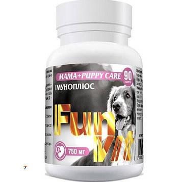 Вітамини для собак MAMA&PUPPY CARE имуно-плюс зі смаком яловичини 90 шт Fun Vit