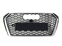 Решітка радіатора Black Silver ( в стилі RS4 ) без Quattro на AUDI A4 B9 2015-2019 року