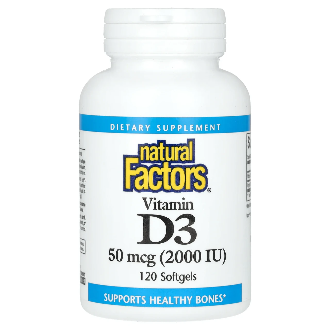 Natural Factors, вітамін D3, 50 мкг (2000 МО), 120 капсул, Київ