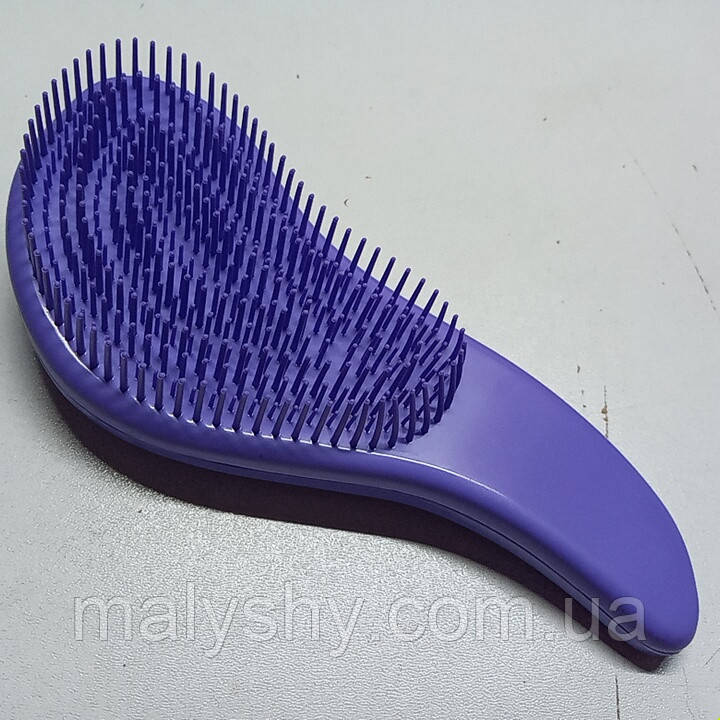 Жіноча щітка гребінець масажний для волосся для дівчинки COMB з м'якими зубцями 19×7см / для легкого розчісування волосся / фіолет