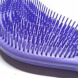 Жіноча щітка гребінець масажний для волосся для дівчинки COMB з м'якими зубцями 19×7см / для легкого розчісування волосся / фіолет, фото 2