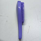 Жіноча щітка гребінець масажний для волосся для дівчинки COMB з м'якими зубцями 19×7см / для легкого розчісування волосся / фіолет, фото 3