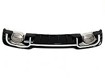 Дифузор ( заднього бампера ) Silver Black / Chrome Pipe ( в стилі RS3 ) Hatchback на Audi A3 8V 2016-2020 року